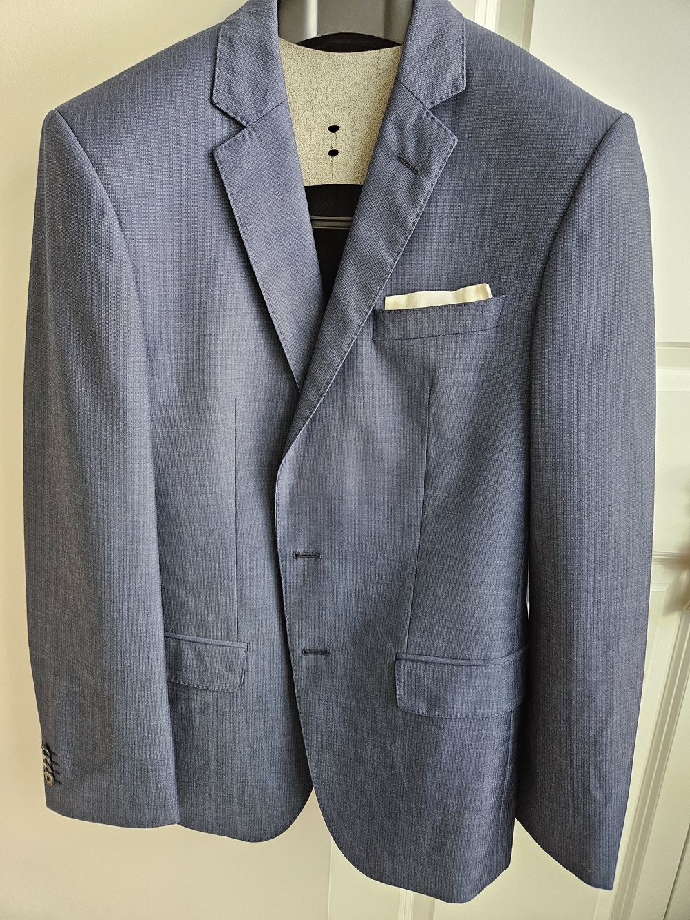 Hugo Boss Slate Blue Single-Breasted Suit Jacket